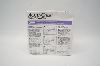 Accu-Chek 03448622001 Roche Diabetes Care Safe-T-Pro Plus - Box of 200